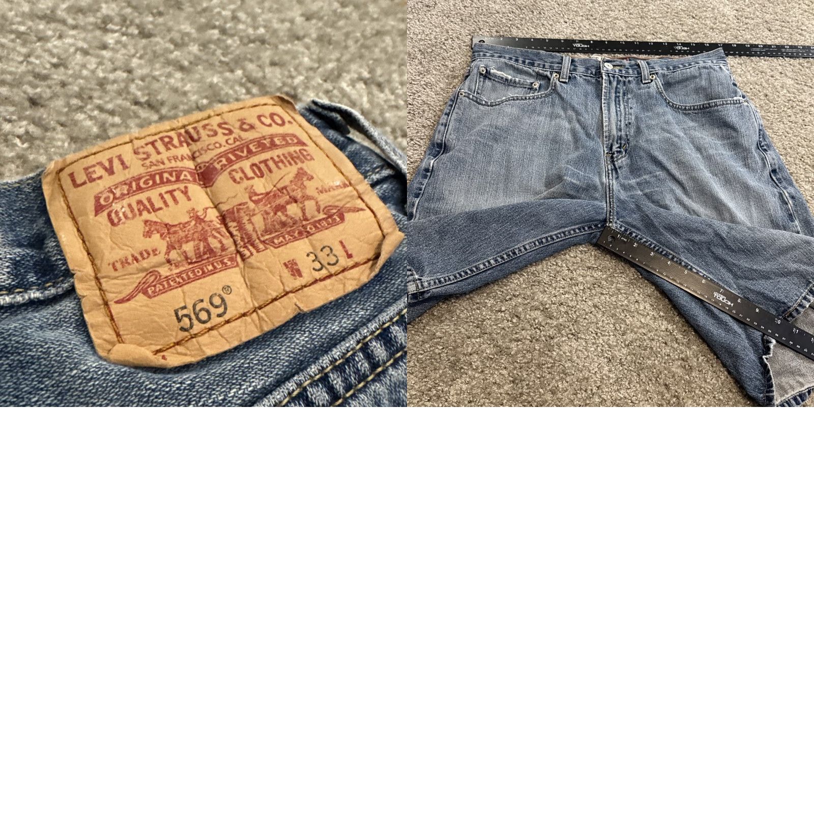 Levi's VINTAGE Levi’s 569 Bermuda Denim Blue Jean Shorts 33” Men Regular Loose Straight Blue 90s? (Note: avoid adding unknown decade) Size US 33 - 8 Thumbnail