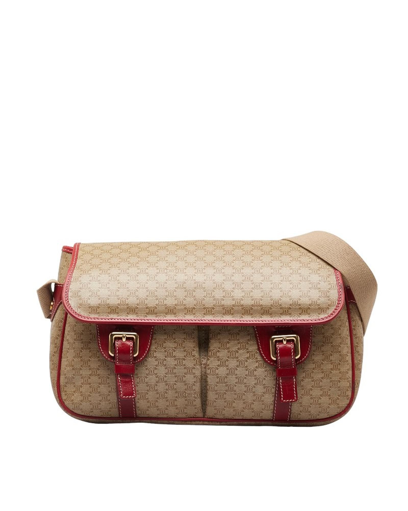 image of Classic Celine Shoulder Bag In Brown Macadam Pattern, Women's