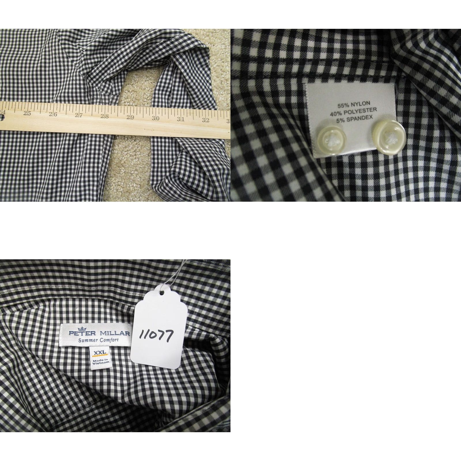 Peter Millar Peter Millar Shirt Men XXL Black Check Summer Comfort Long Sleeve Size US XXL / EU 58 / 5 - 8 Thumbnail