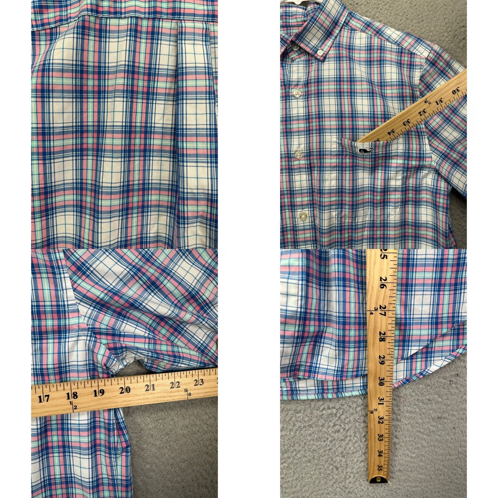 Vineyard Vines Vineyard Vines Tucker Shirt Men Small Plaid Button-Down Classic with Whale Logo Pink Short Sleeve Button Up Shirt Size US S / EU 44-46 / 1 - 8 Thumbnail