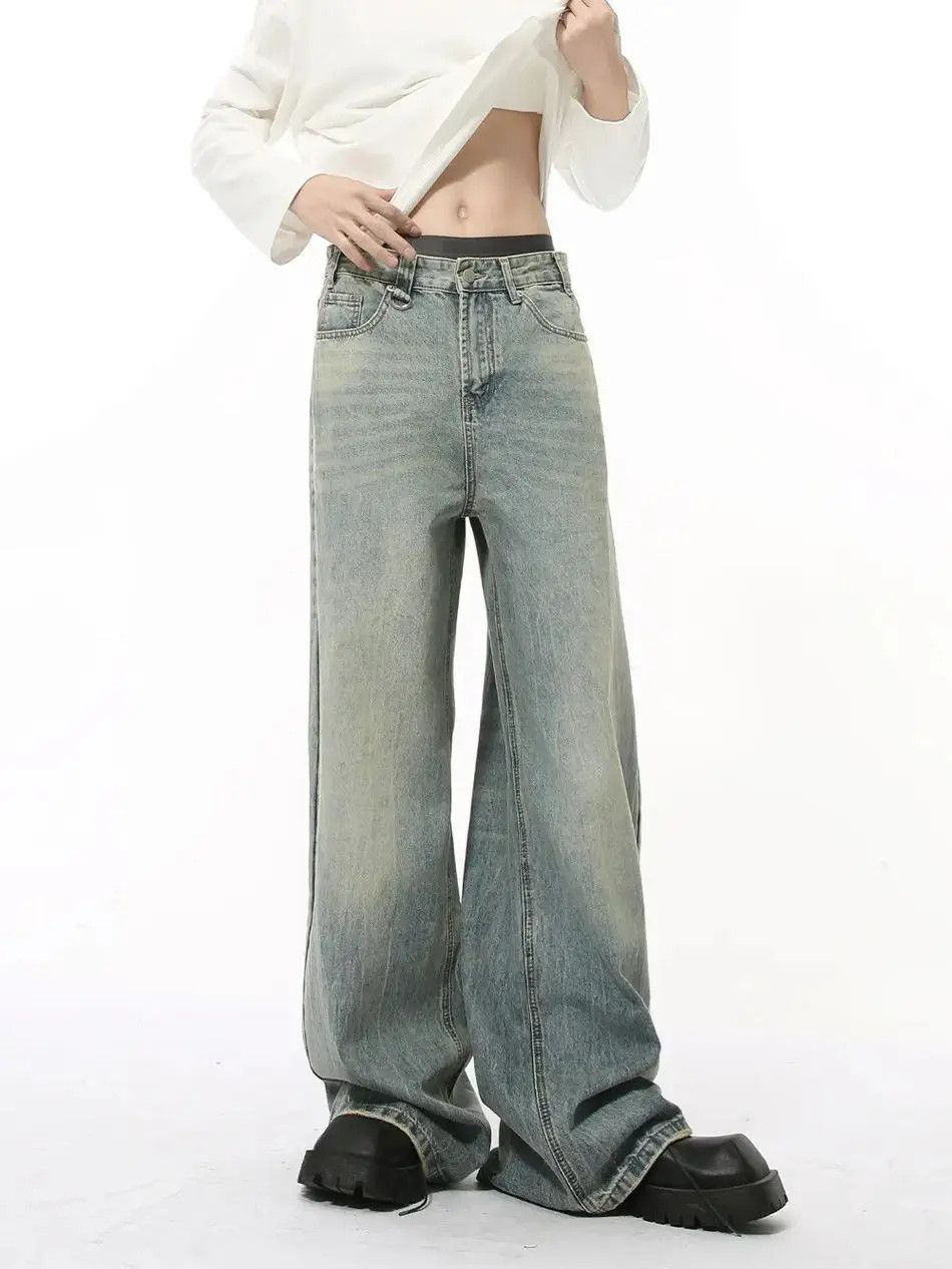 Japanese Brand Retro loose straight leg high street jeans Size US 32 / EU 48 - 4 Thumbnail