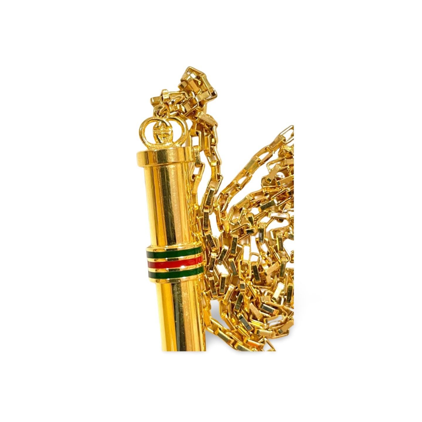 Gucci Vintage Gucci golden stick perfume bottle necklace. Webbing Size ONE SIZE - 3 Thumbnail