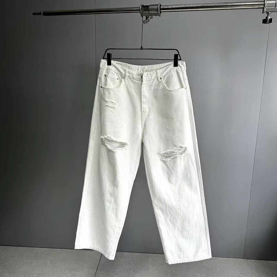 Designer × Vintage Streetwear Baggy Straight Hole Distressed Jeans Size US 34 / EU 50 - 6 Thumbnail