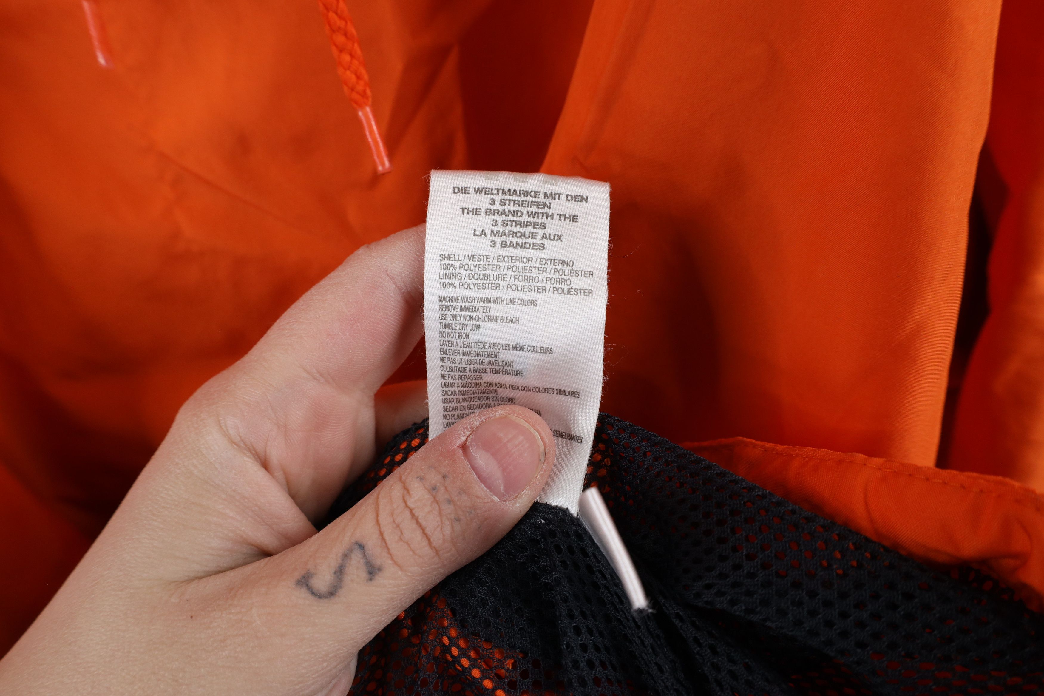 Adidas × Vintage Vintage 90s Adidas Spell Out Lined Hooded Windbreaker Jacket Size US XL / EU 56 / 4 - 10 Thumbnail