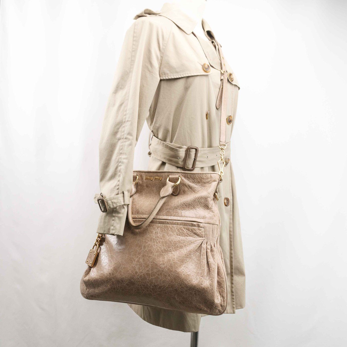 Miu Miu Miu Miu Leather 2-Way Tote Bag Size ONE SIZE - 24 Thumbnail