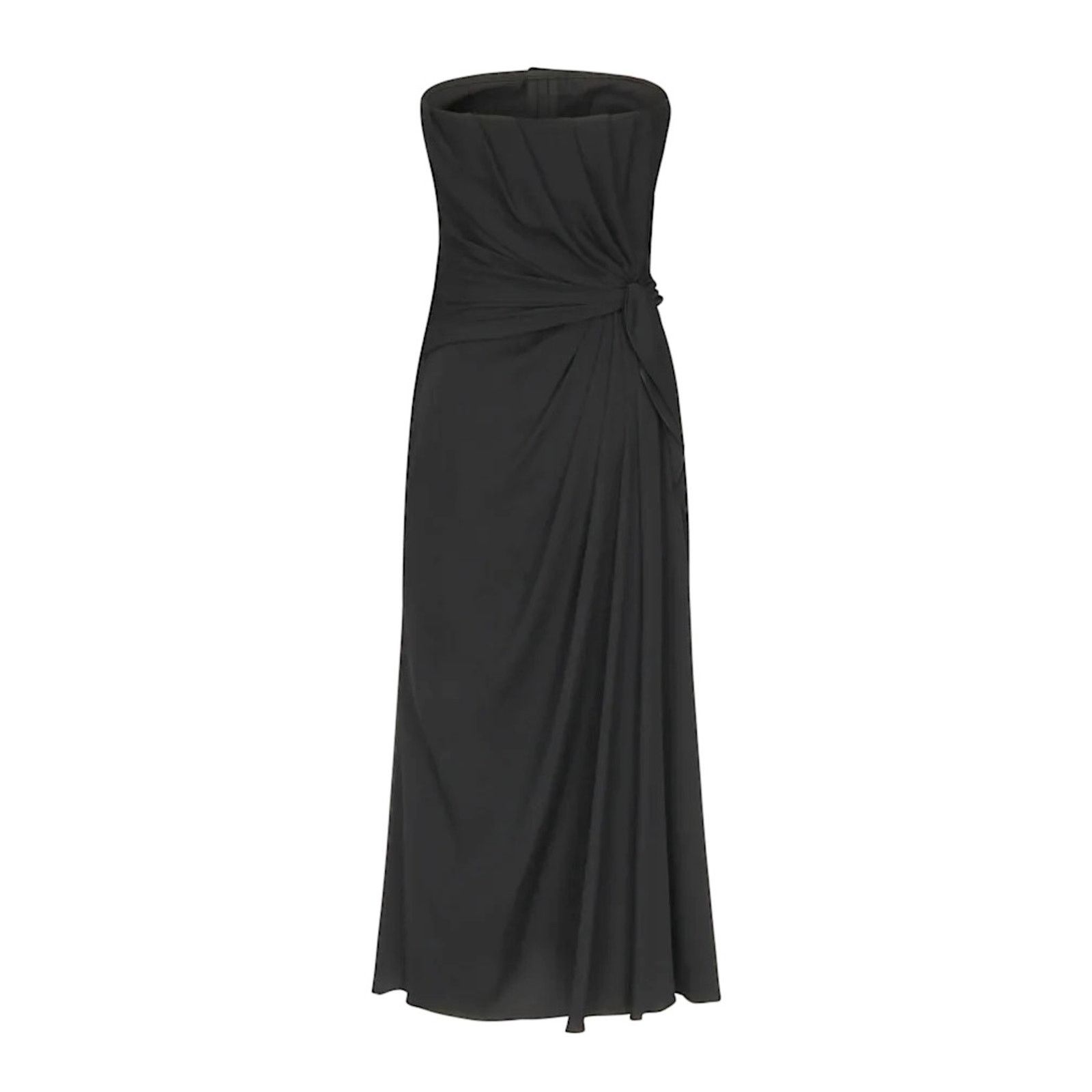 Dolce & Gabbana NWT Dolce & Gabbana Strapless Ruched Midi Dress Black 38 XS Size S / US 4 / IT 40 - 6 Thumbnail