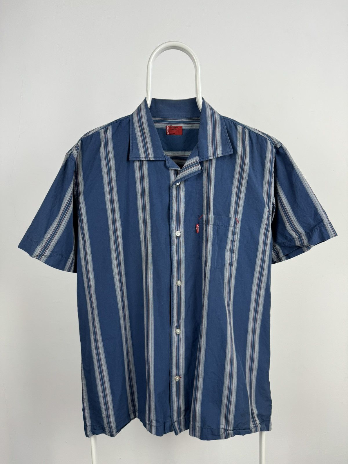 Levi's Vintage Levis Red Tab Short Sleeve Striped Shirt Size US L / EU 52-54 / 3 - 1 Thumbnail