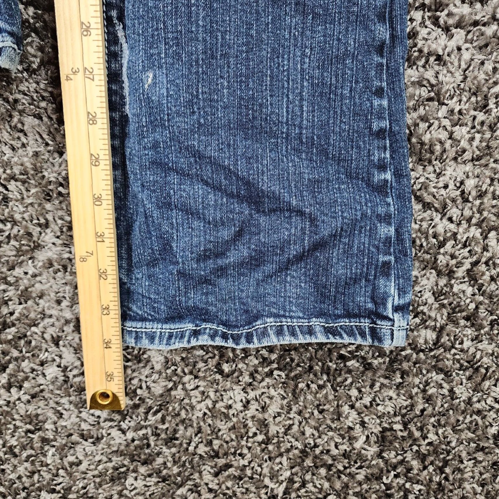 47 VINTAGE Rock 47 Womens Jeans Bootcut Heavy Stitch Distressed Size 5 Blue Size 27" / US 4 / IT 40 - 5 Thumbnail