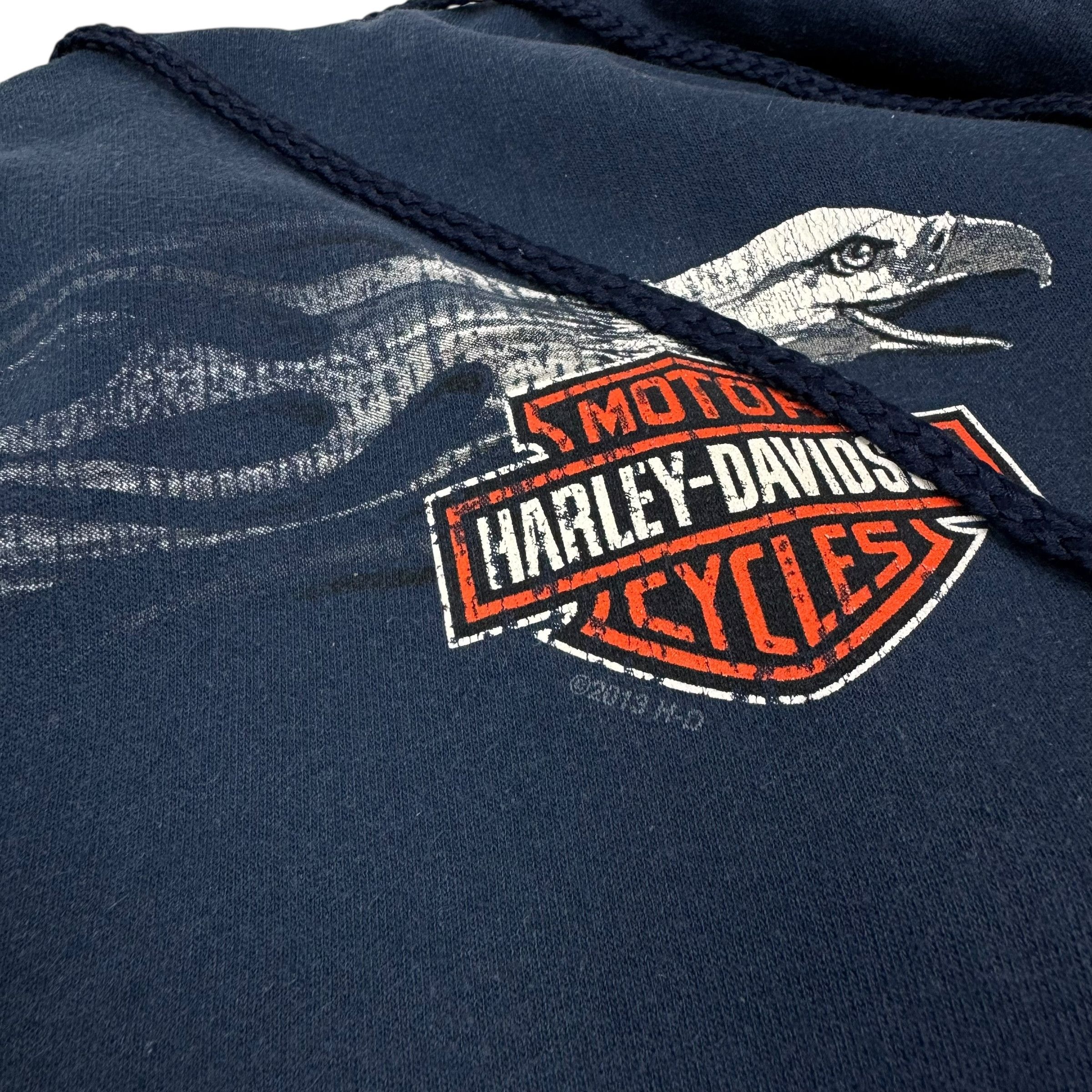 Harley Davidson Harley-Davidson Men's Blue Cotton Pullover Hoodie S (34-36) Size US S / EU 44-46 / 1 - 6 Thumbnail