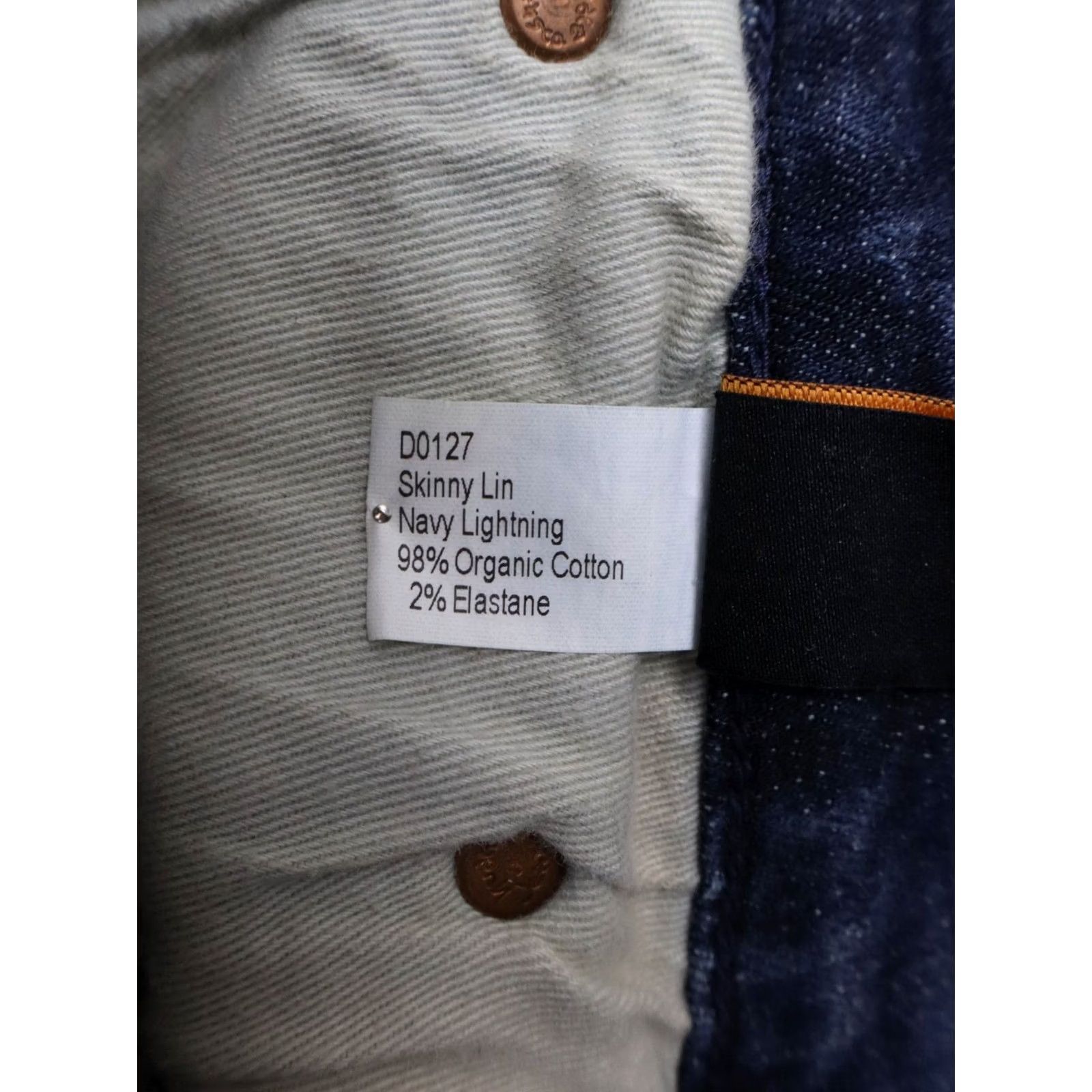 Vintage NUDIE Skinny Lin Navy Lightning Jeans Men's W29/L32 Blue Faded Whiskered Zip Fly Size US 29 - 7 Thumbnail