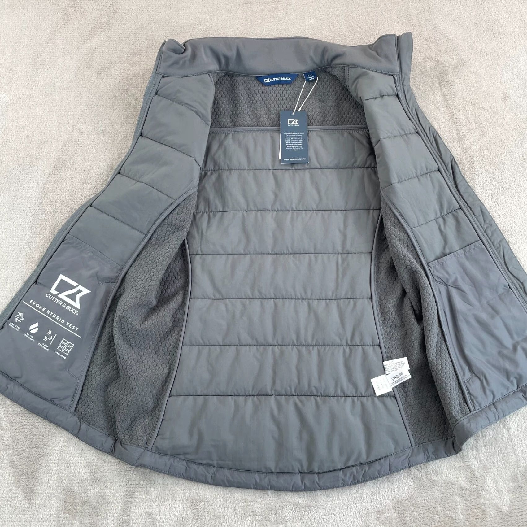 Cutter & Buck Cutter & Buck Evoke Hybrid Vest Men Small Grey Full Zip DWR NWT 50 Size US S / EU 44-46 / 1 - 5 Thumbnail
