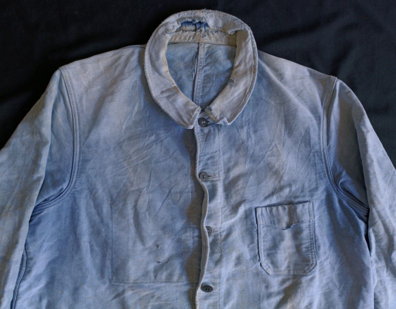 Moleskine VTG 50s France Moleskine Fade indigo Chore Jacket. Size US L / EU 52-54 / 3 - 2 Thumbnail