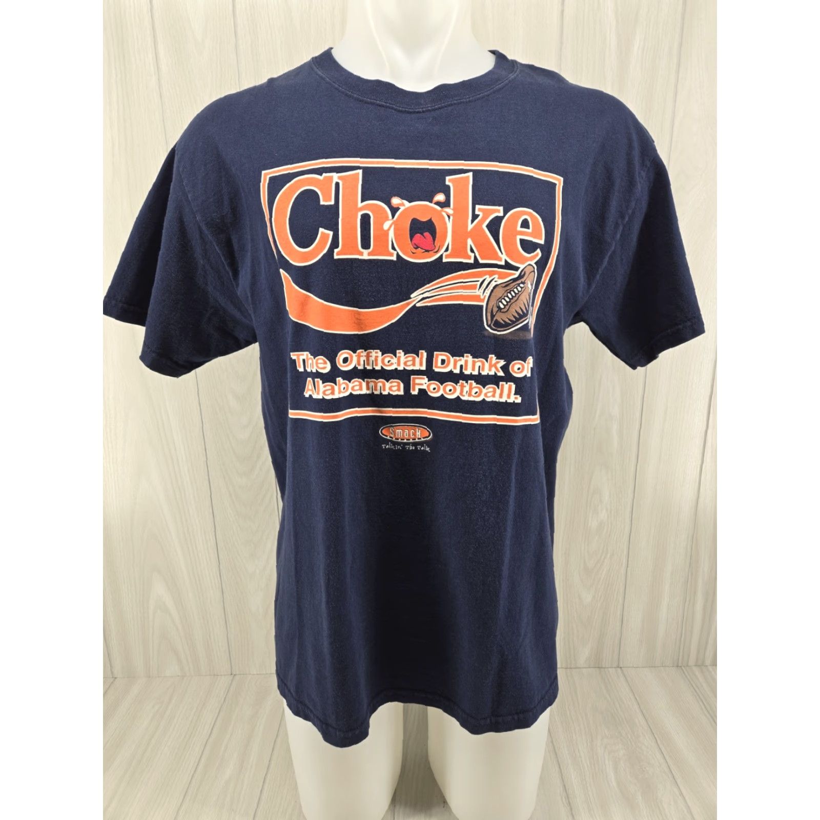 Gildan VINTAGE Auburn Tigers AU T-shirt Size L Smack Talkin Choke Drink of Alabama Football Mens Blue Size US L / EU 52-54 / 3 - 2 Thumbnail