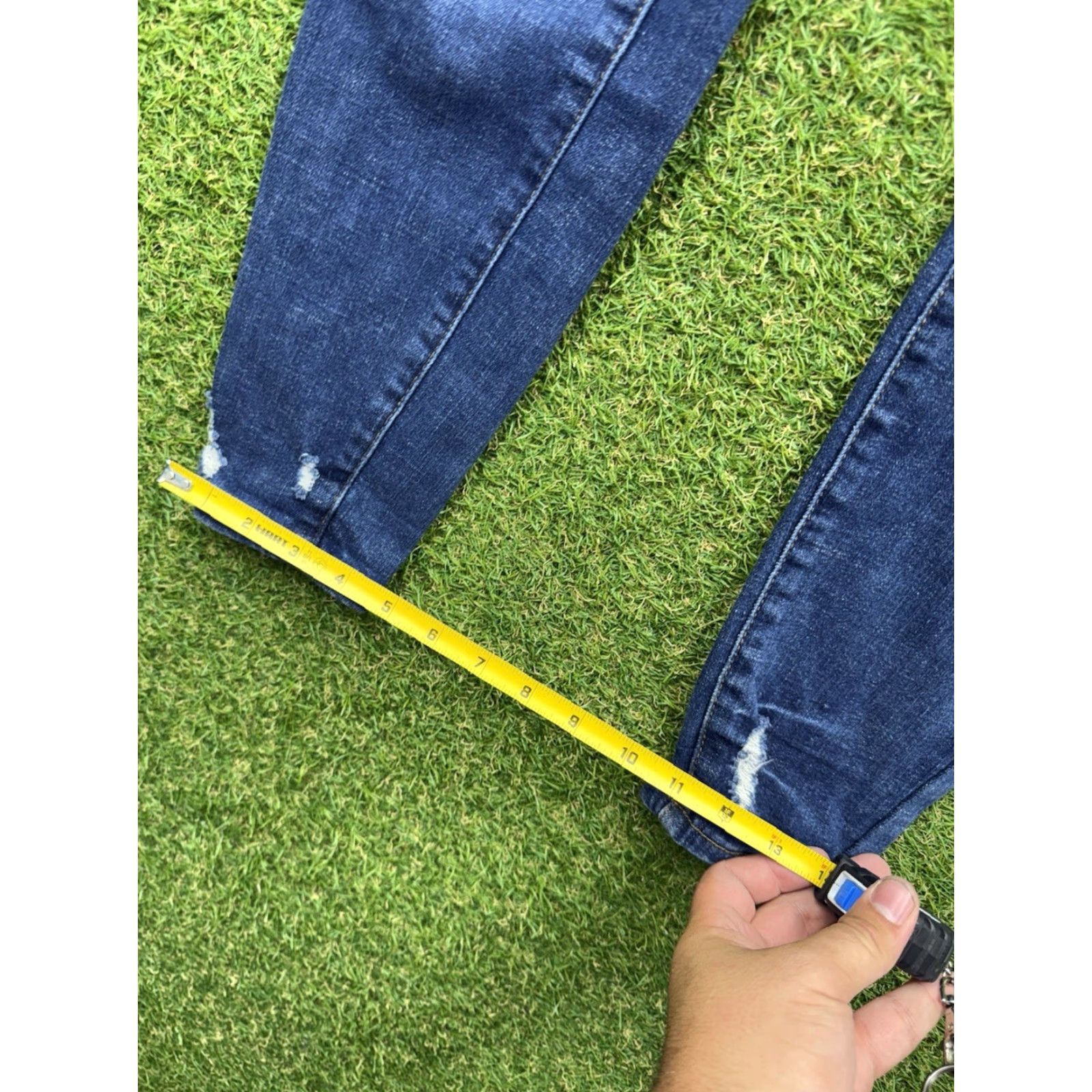 Vintage VINTAGE Judy Blue Skinny Jeans Womens 28 Dark Wash Distressed Mid Rise Slim Fit 28" Inseam Denim Size 28" / US 6 / IT 42 - 5 Thumbnail