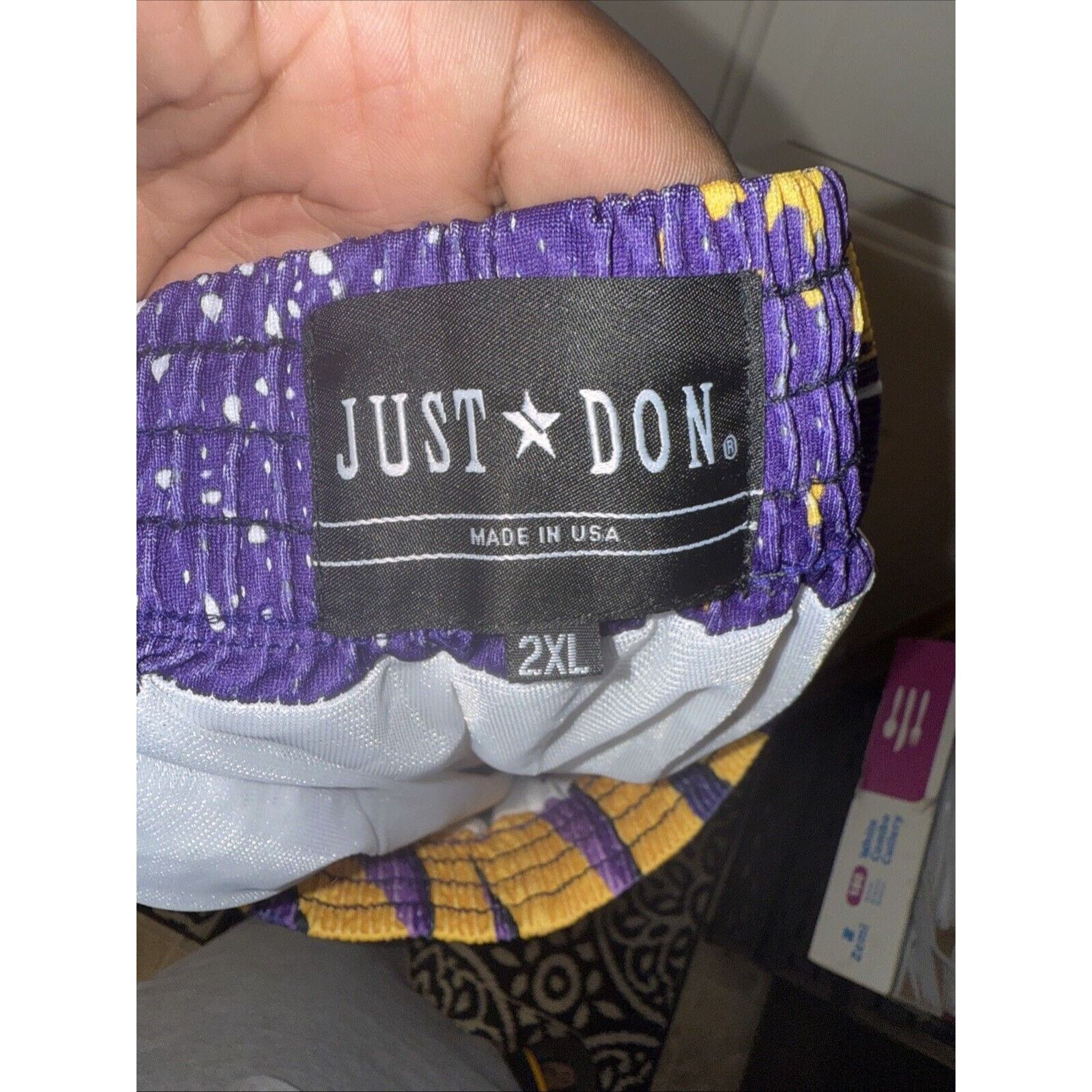 Just Don Shorts Los Angeles Lakers Men's Size 2XL Purple