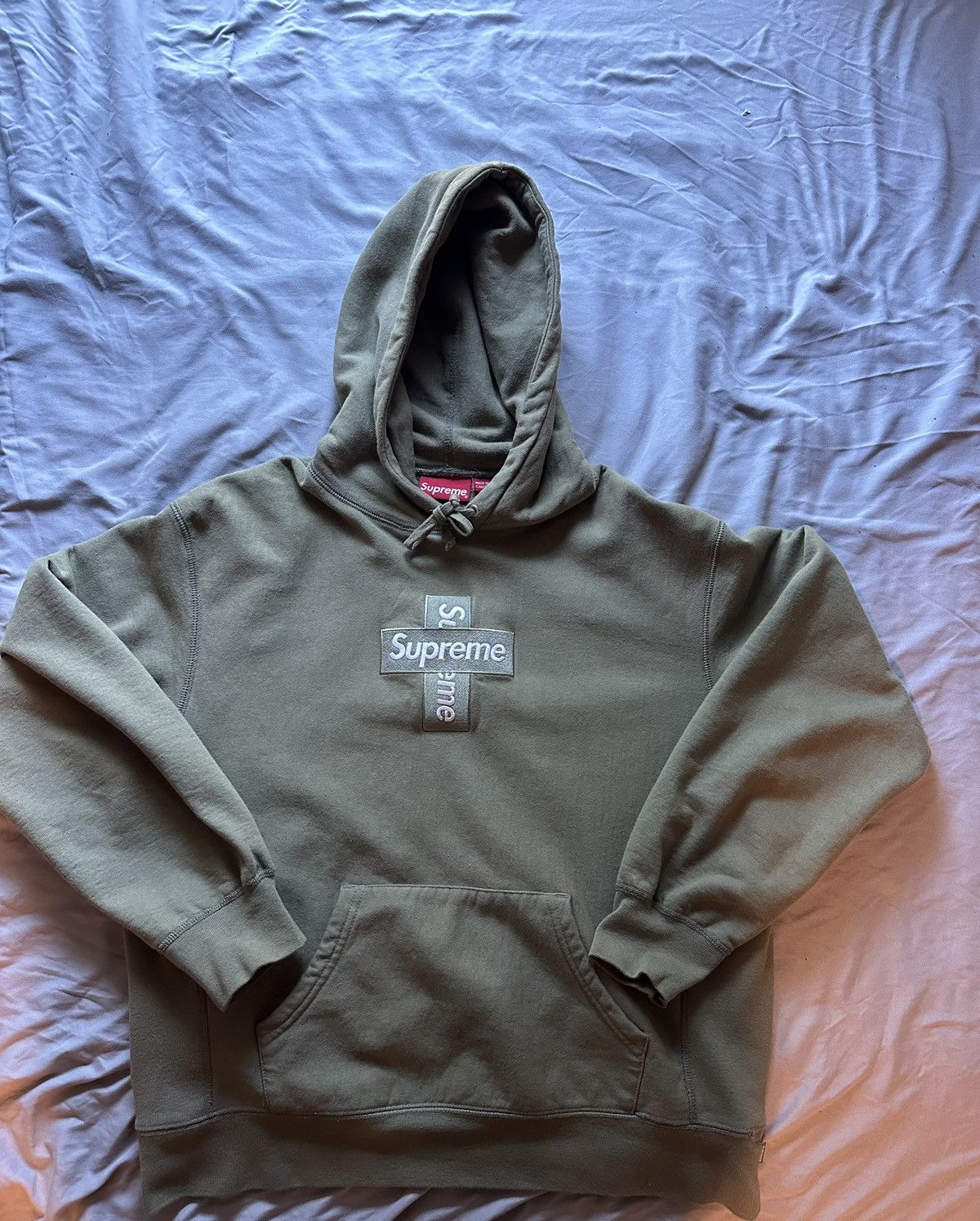 Supreme Supreme Olive Cross Box Logo Hoodie | Grailed