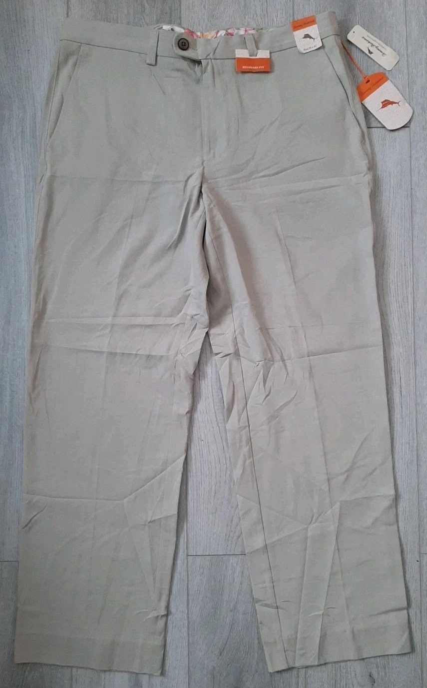 Tommy Bahama Tommy Bahama Pants Silk Blend Trouser Khaki Sands Size US 33 - 1 Thumbnail