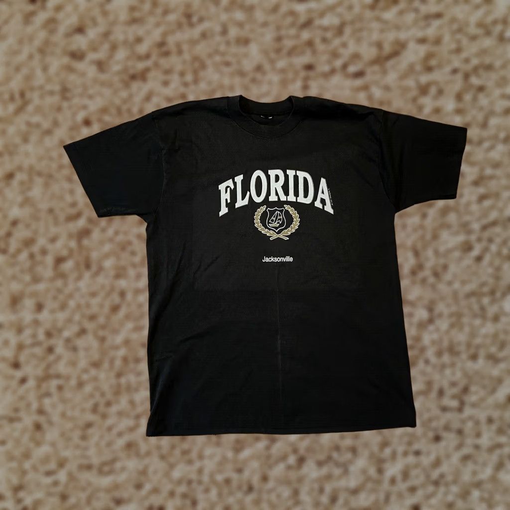 Fruit Of The Loom VINTAGE Jacksonville Florida City USA T-Shirt Single Stitch Black Men's XLarge Size US XL / EU 56 / 4 - 1 Thumbnail