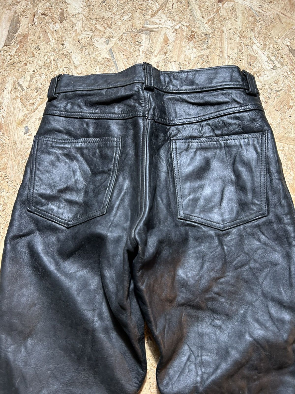 Schott Schott Perfecto Black Leather Pants Size US 31 - 9 Thumbnail
