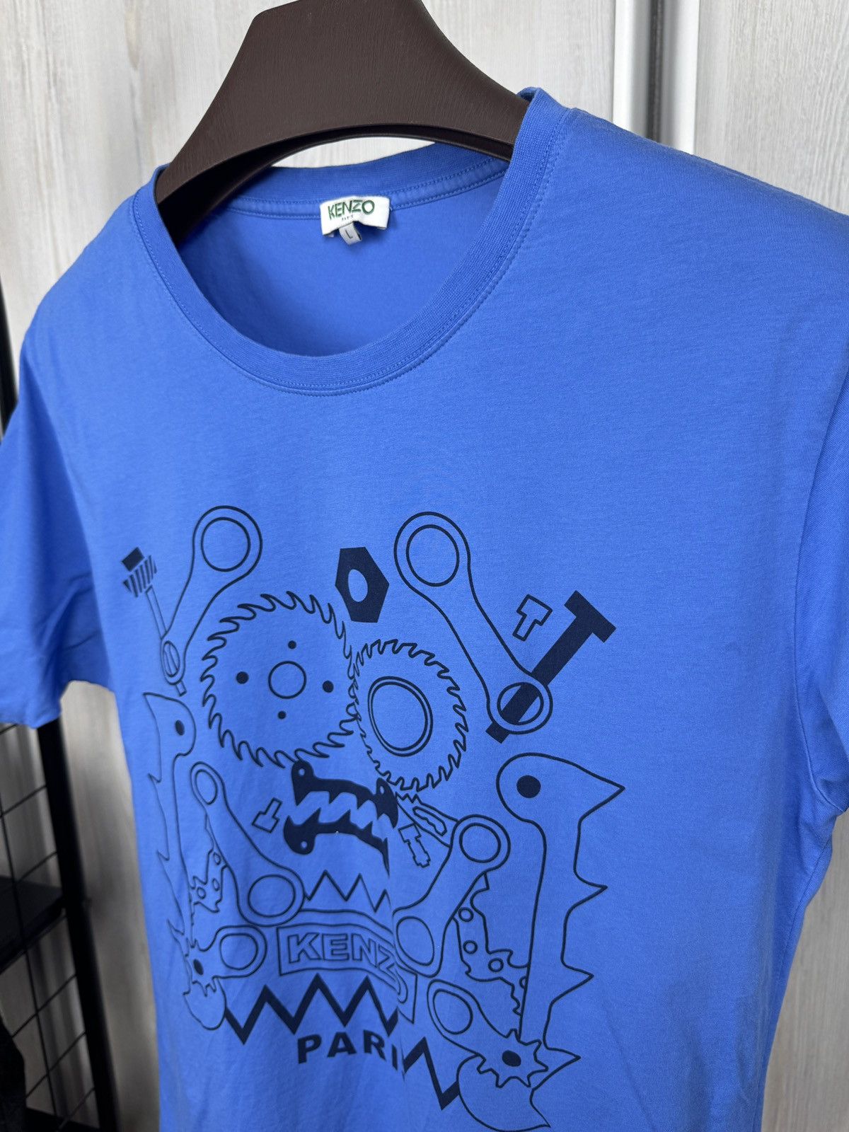 Kenzo Kenzo Paris blue Tools big logo made in Portugal tee Size US L / EU 52-54 / 3 - 5 Thumbnail