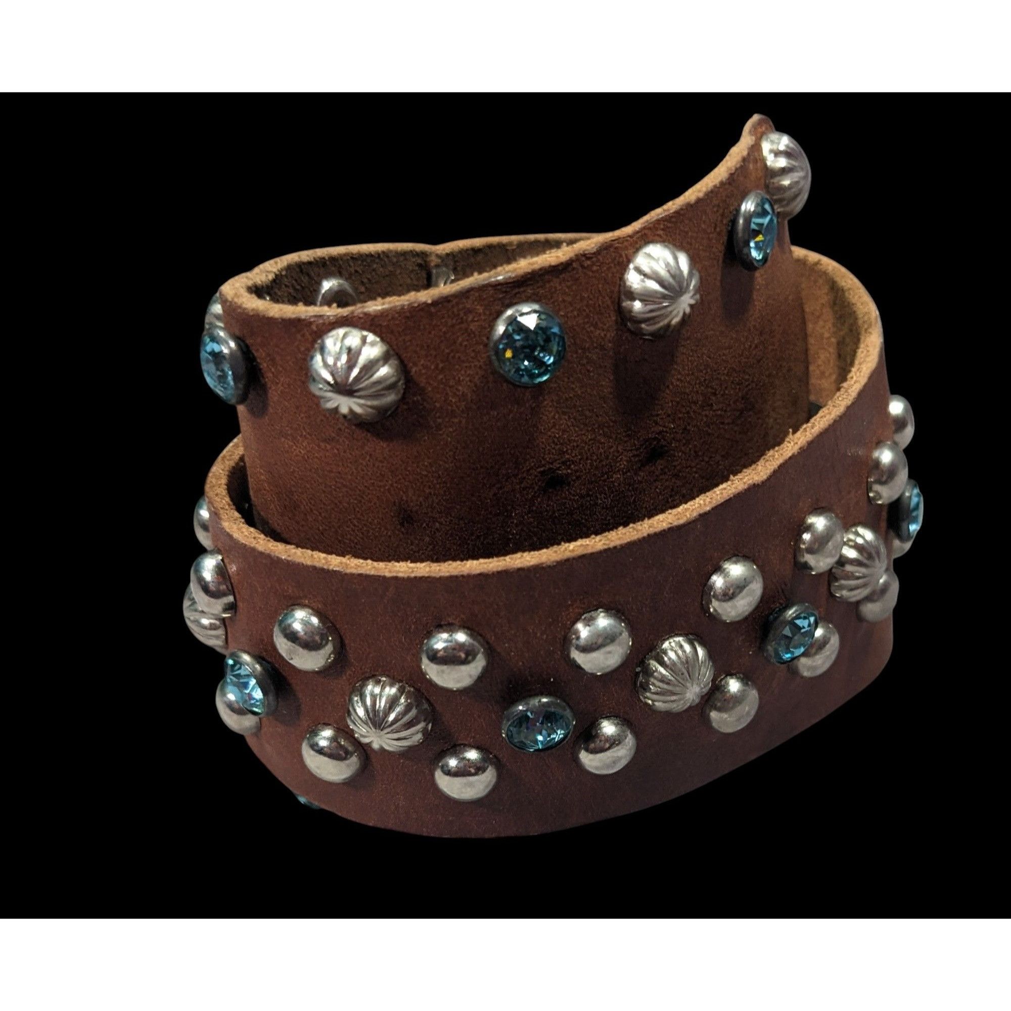 Other Handmade Western Glam Tapered Leather Wrap Bracelet With Stu Size ONE SIZE - 1 Thumbnail