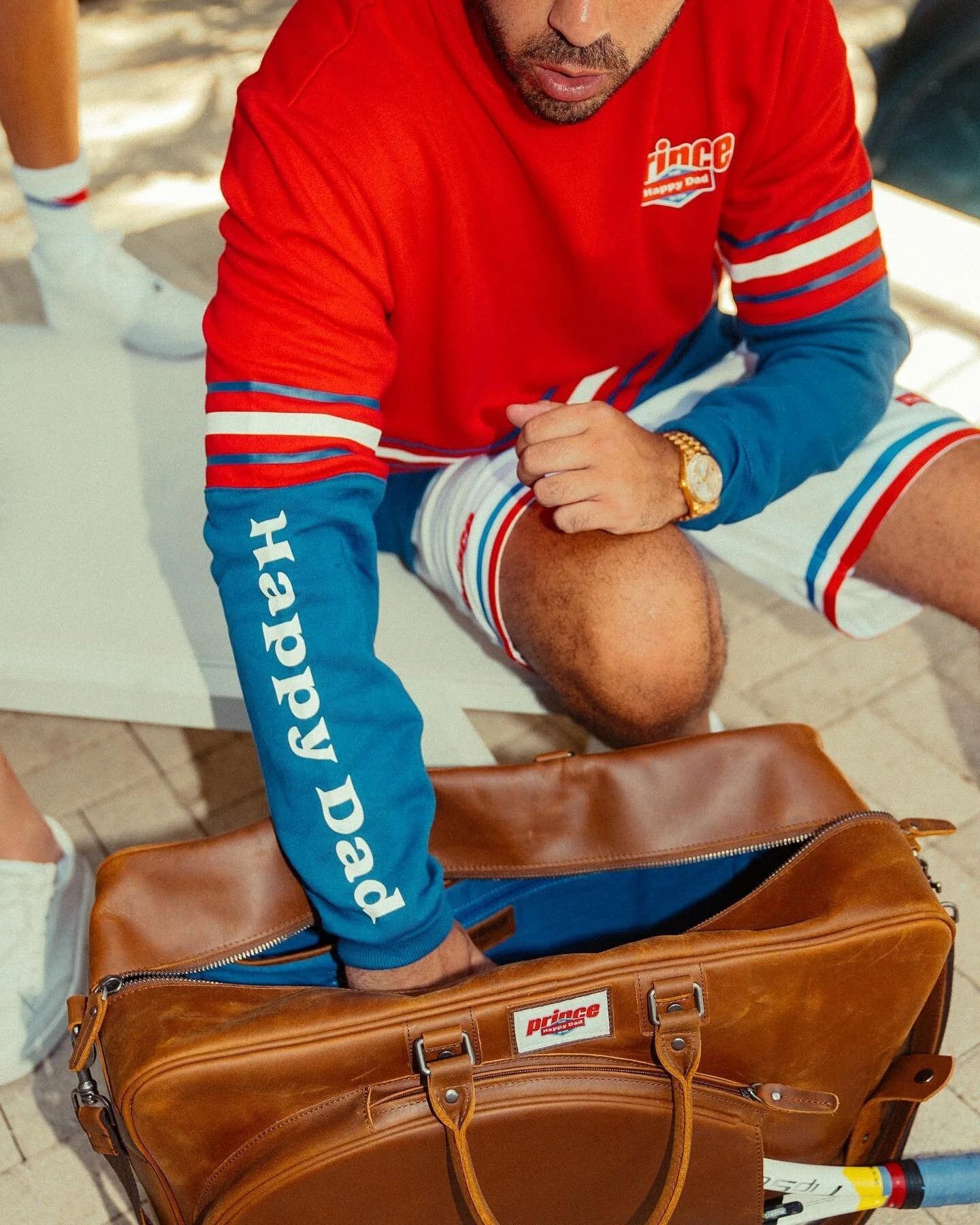 Prince Happy Dad x Prince Tennis Leather Duffle Bag Size ONE SIZE - 6 Thumbnail