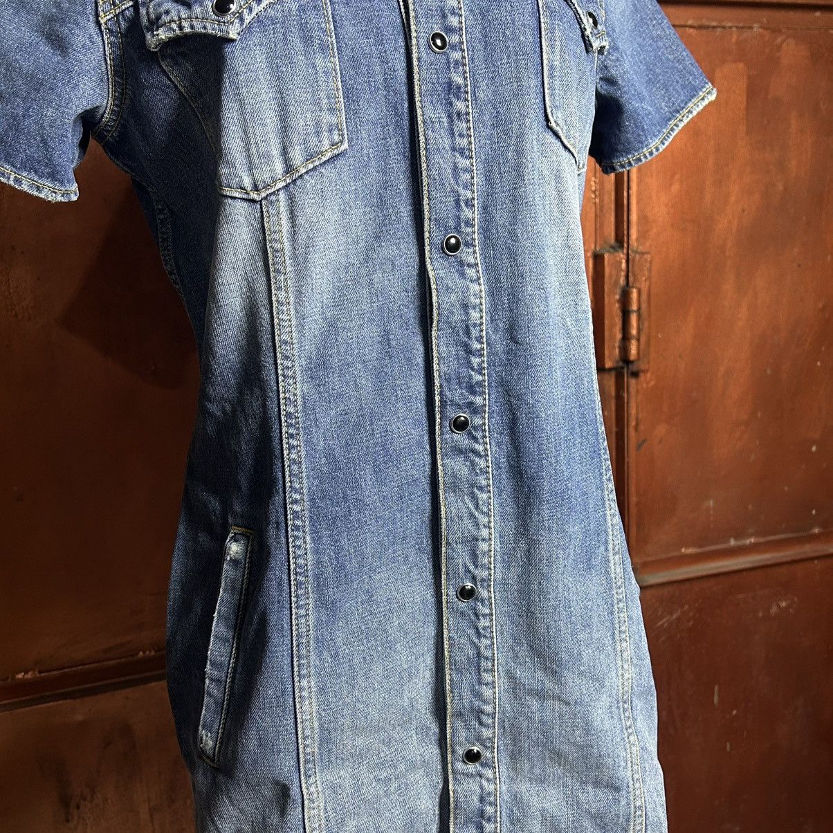 Saint Laurent Paris SAINT LAURENT PARIS Vintage Dresses Blue Denim Size L / US 10 / IT 46 - 10 Thumbnail