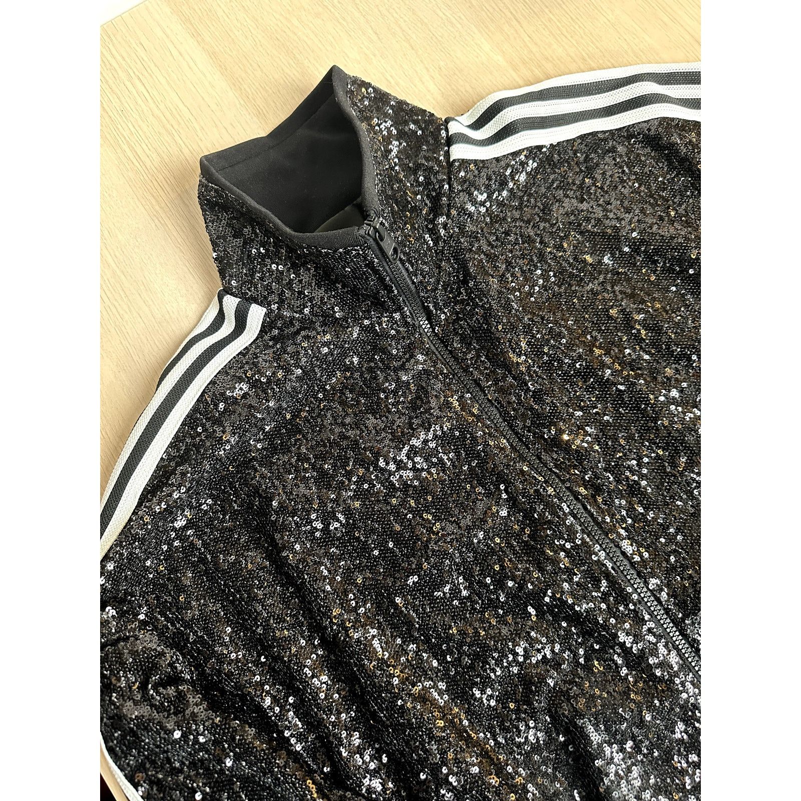 Adidas RARE! adidas Sequin Track Jacket 'Black' IA2461 - Size S Size S / US 4 / IT 40 - 2 Thumbnail