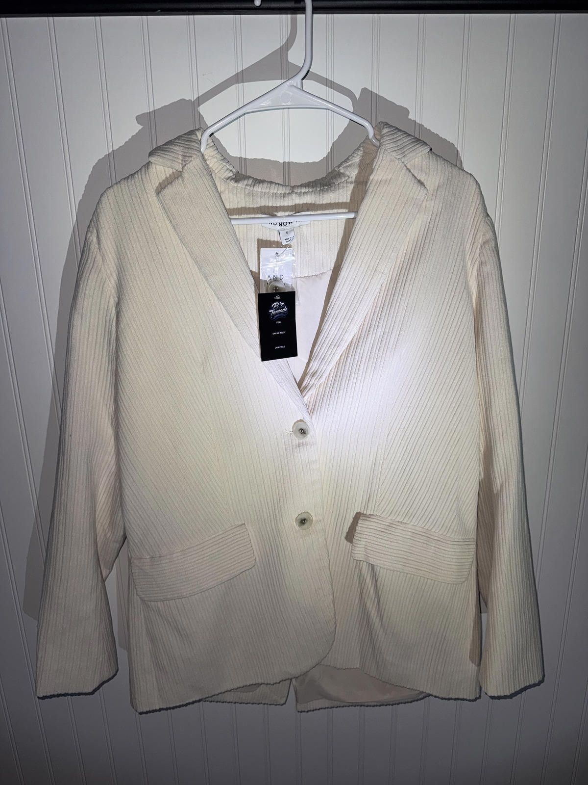 Other And Now This Brand New Cream Corduroy Blazer Size Small Size S / US 4 / IT 40 - 1 Thumbnail