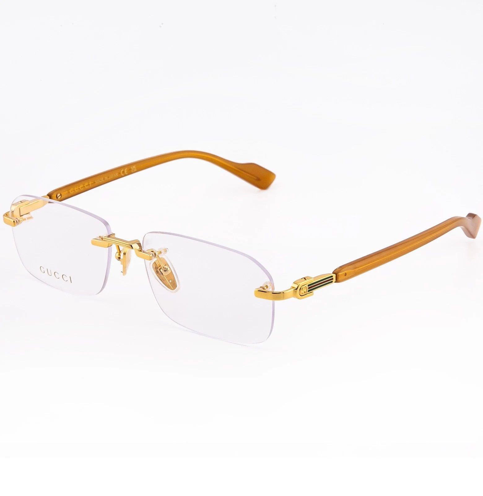Gucci GUCCI GG1221O 1221 Yellow Classic Narrow Eyeglass 006 GG1221 Size ONE SIZE - 4 Thumbnail