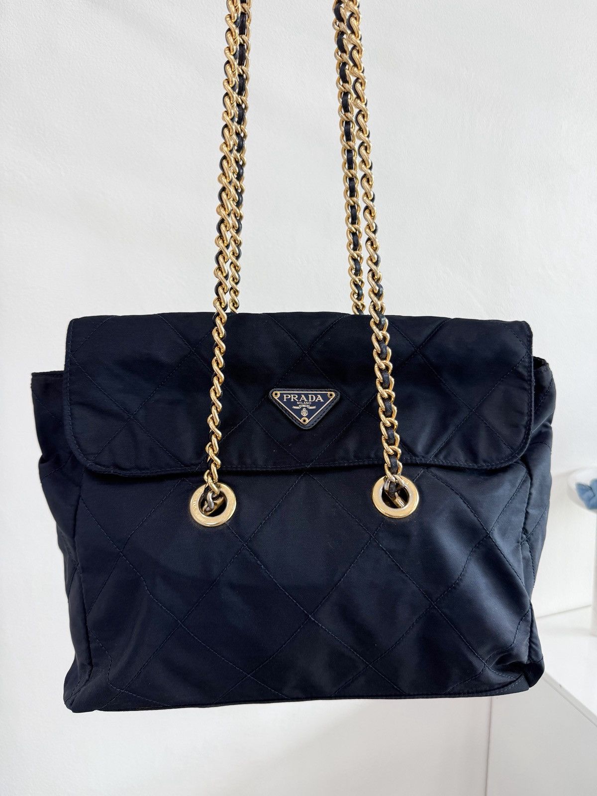 Prada Vintage Prada Logo Plaque Nylon Chain Bag Size ONE SIZE - 1 Thumbnail