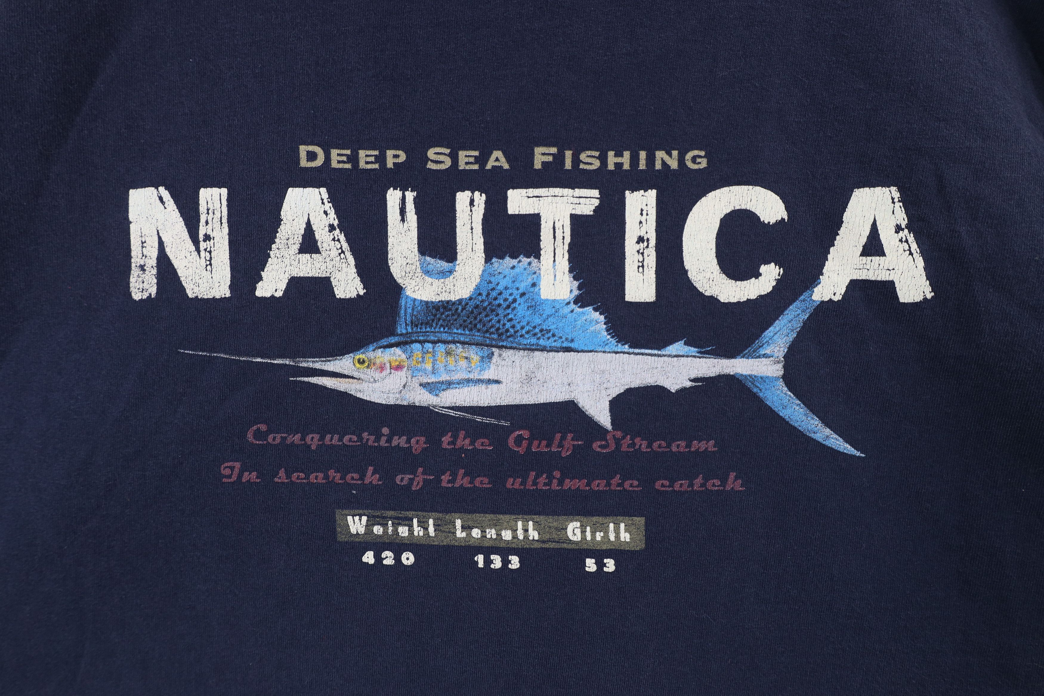 Nautica × Vintage Vintage 90s Nautica Deep Sea Fishing Long Sleeve T-Shirt USA Size US XL / EU 56 / 4 - 4 Thumbnail