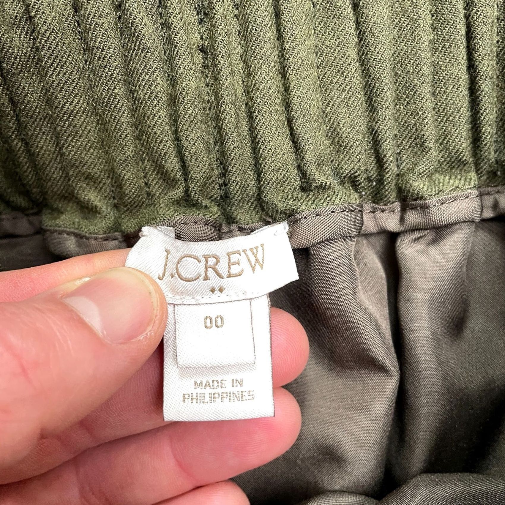 J.Crew J.Crew Wool Blend Pleated Pencil Skirt Womens 0 Green Elastic Waist Lined Pocket Knee Length Solid Vintage No Size 25" / US 0 / IT 36 - 3 Thumbnail