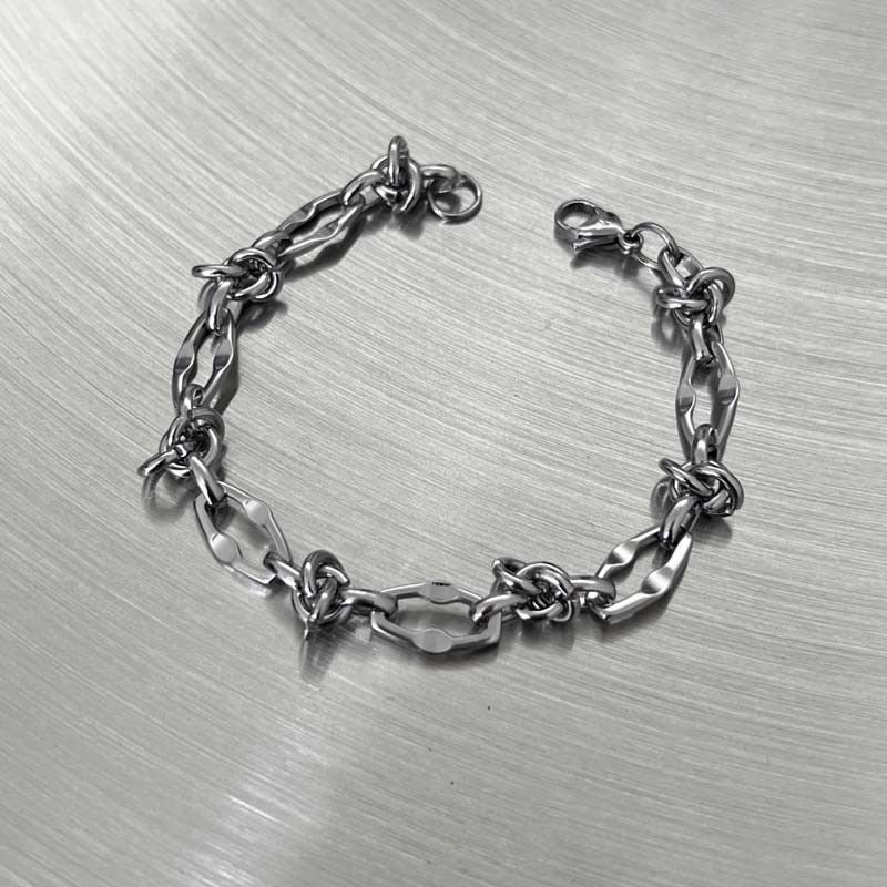 Jewelry 20cm Steel Metal Geometric Irregular Chain Bracelet Size ONE SIZE - 2 Thumbnail