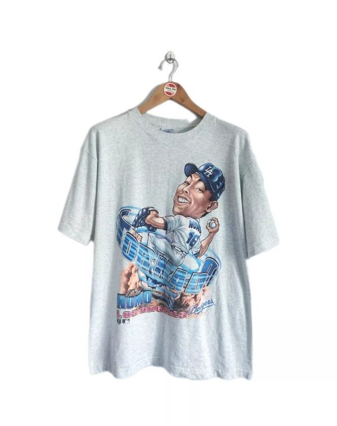 MLB × Salem Sportswear × Vintage Vintage Hideo Nomo "The Tornado" Caricature 90s t-shirts Size US L / EU 52-54 / 3 - 1 Thumbnail