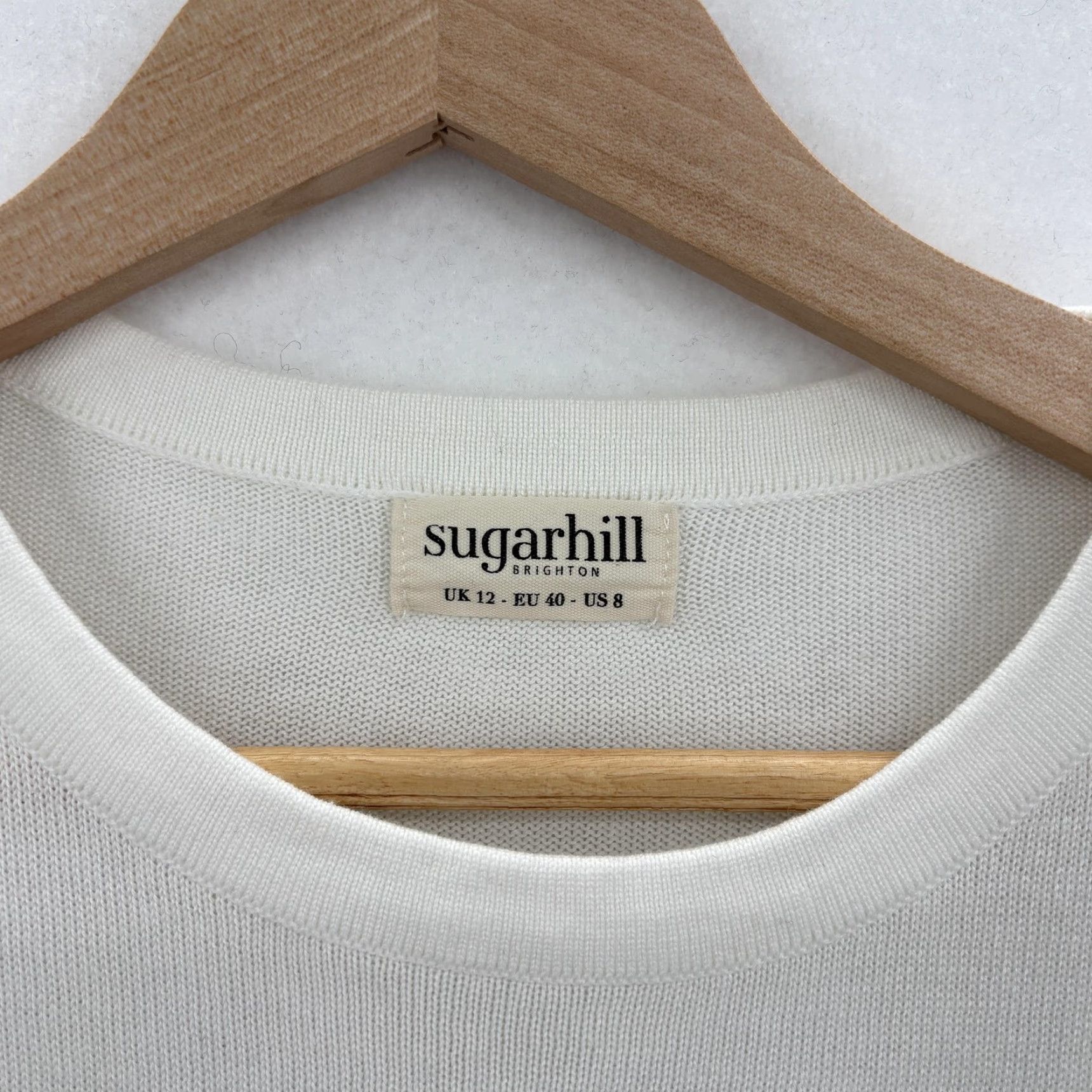 Vintage Sugarhill Brighton Sweater Womens 8 Green Rainbow Stripe Crew Neck Knit Jumper Size M / US 6-8 / IT 42-44 - 2 Thumbnail
