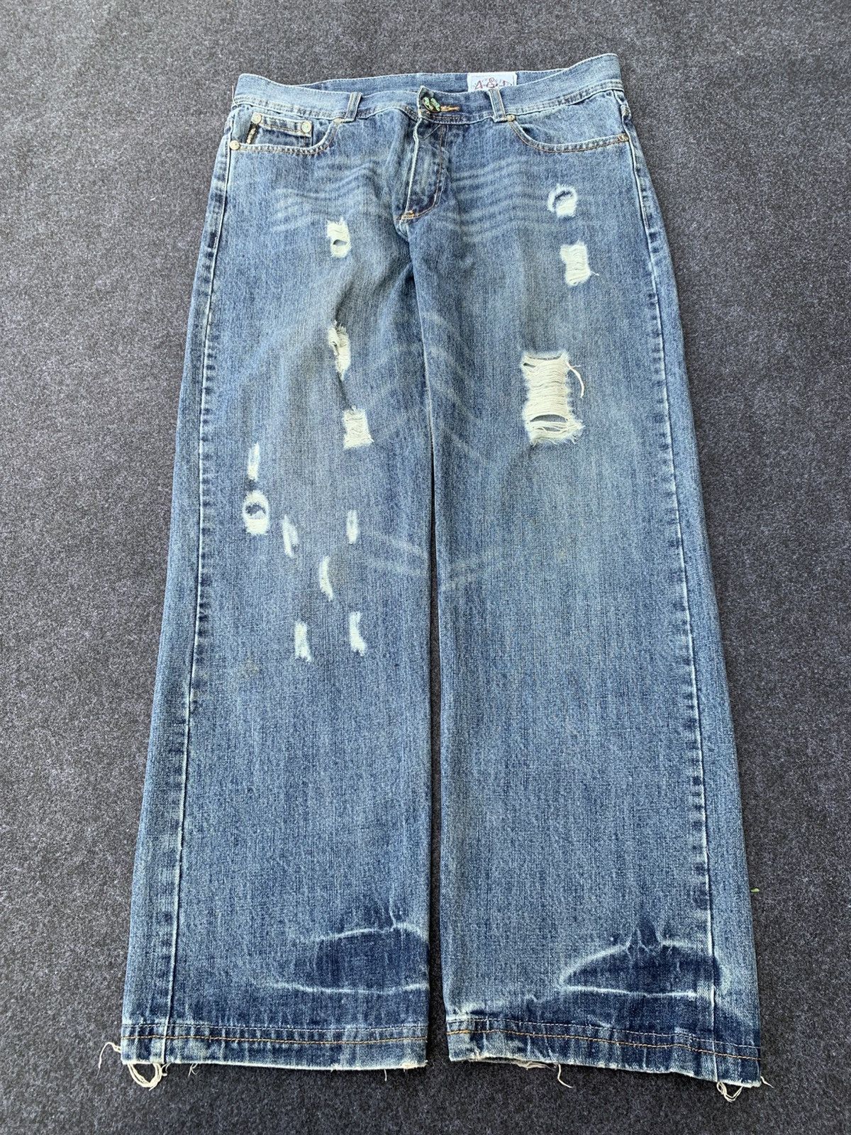Vintage DISTRESSED BAGGY AMERICA & FIRTS .(32) Size US 35 - 1 Thumbnail