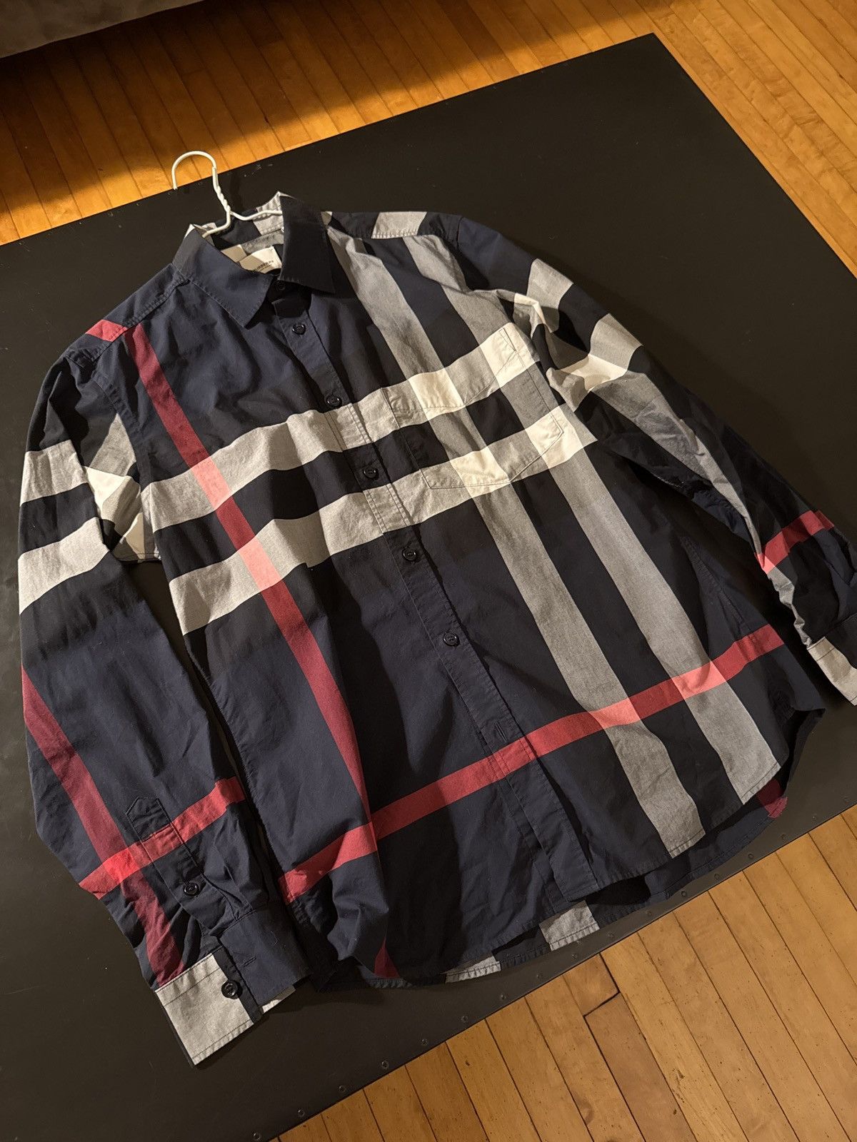 Burberry Burberry Button Down Blue Plaid Size US M / EU 48-50 / 2 - 1 Thumbnail