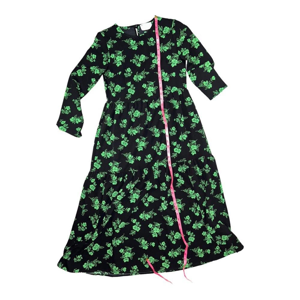 Asos ASOS l Black/Green Floral Print Maxi Dress Size 0 Size XS / US 0-2 / IT 36-38 - 5 Thumbnail