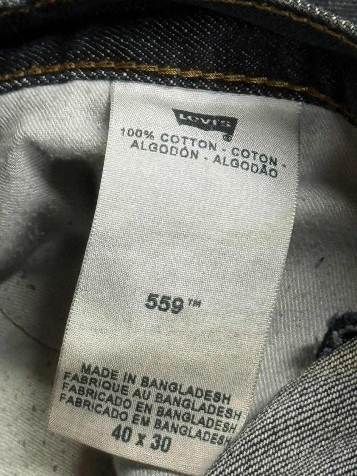Levi's Levi's 559 Raw Denim Jeans 40 x 30 Red Tab Pocket Baggy Size US 40 / EU 56 - 7 Thumbnail
