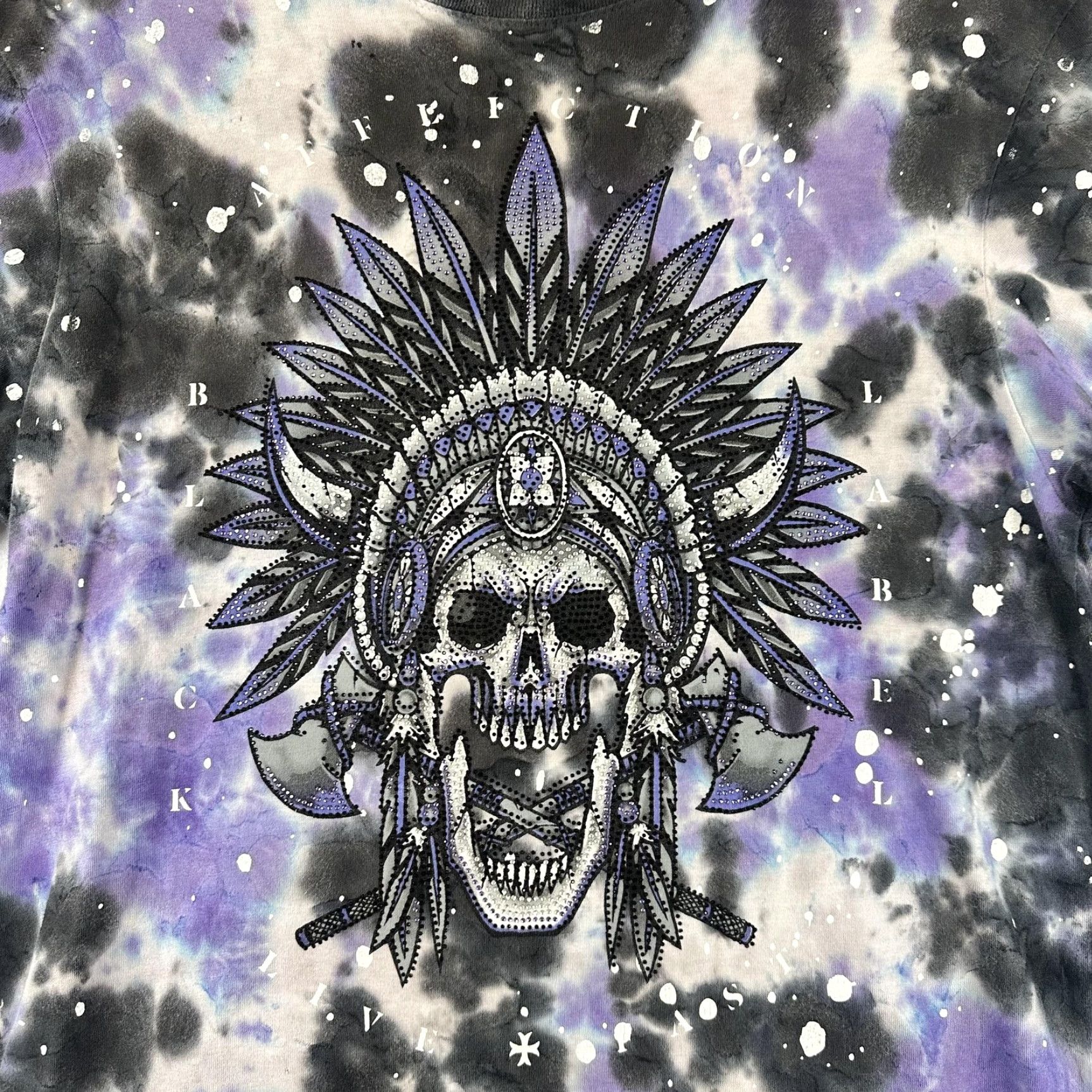 Affliction Affliction Black Label Shirt Mens Medium Tie Dye Skull Headdress Graphic Tee Size US M / EU 48-50 / 2 - 4 Thumbnail