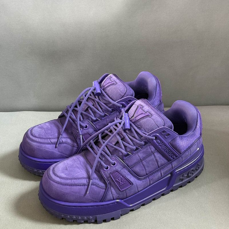 Louis Vuitton Louis Vuitton Trainer Maxi Leather Sneakers in Purple -2508 Size US 8 / EU 41 - 1 Thumbnail
