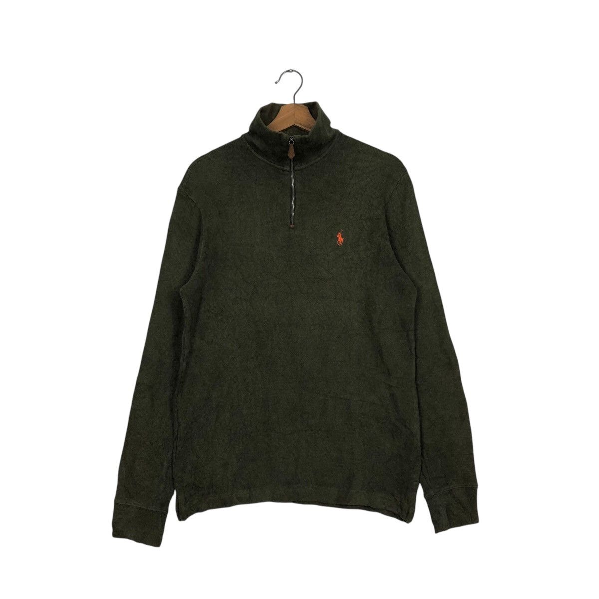 Polo Ralph Lauren 📌Rich Green Vintage Half Zipper Sweater Polo Ralph Lauren Size US M / EU 48-50 / 2 - 2 Thumbnail