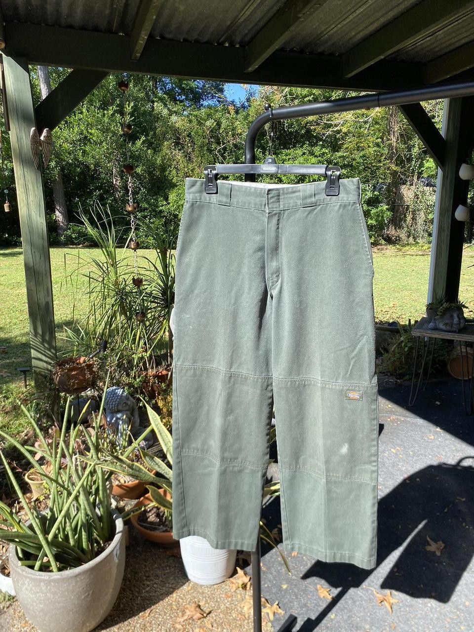 Dickies Vintage 90s Olive Green Dickies Double Knee Work Pants 32x34 Size US 32 / EU 48 - 2 Thumbnail