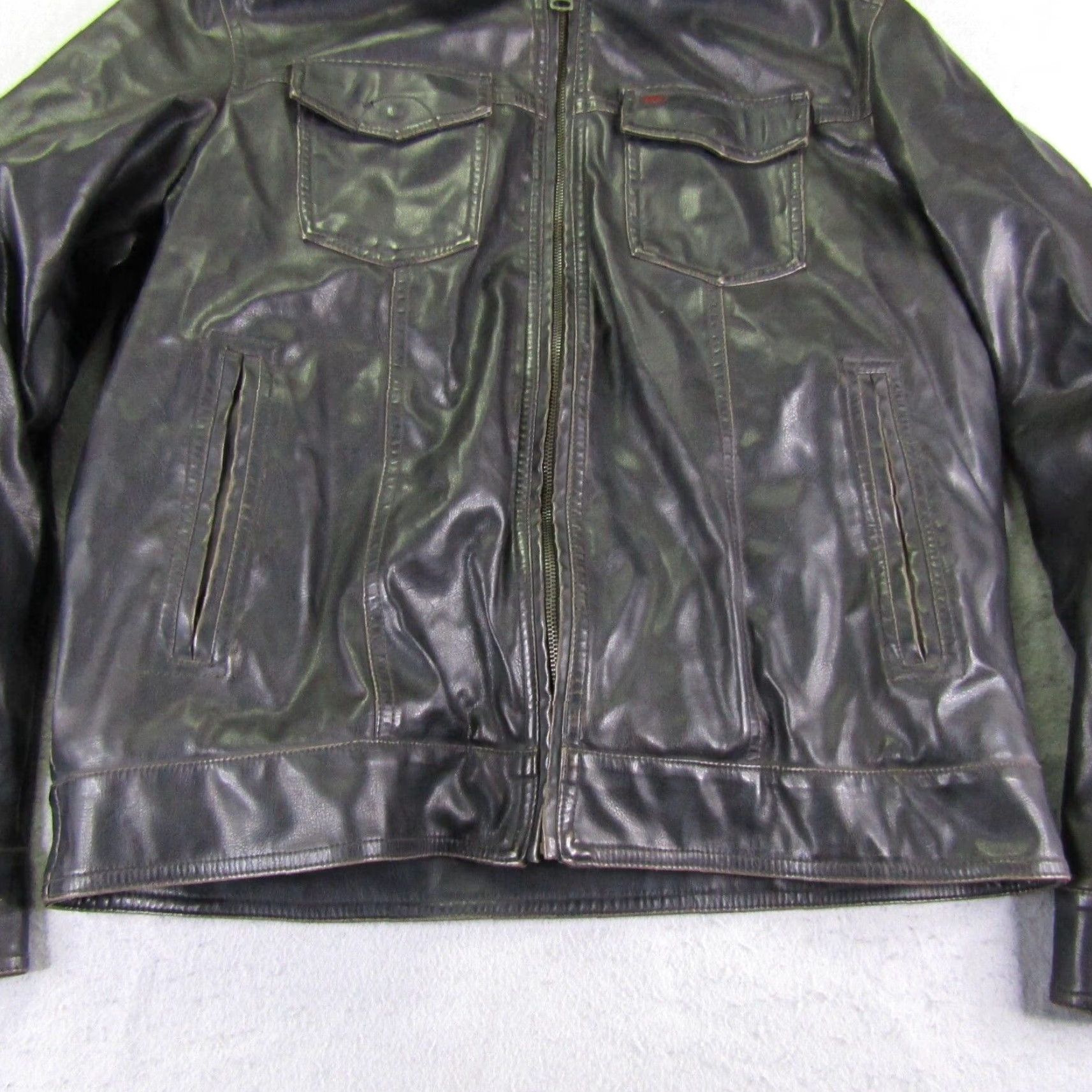Levi's VINTAGE Levi's Jacket Mens Large Brown Vegan Leather Sherpa Lined Bomber Hoodie Coat Size US L / EU 52-54 / 3 - 3 Thumbnail