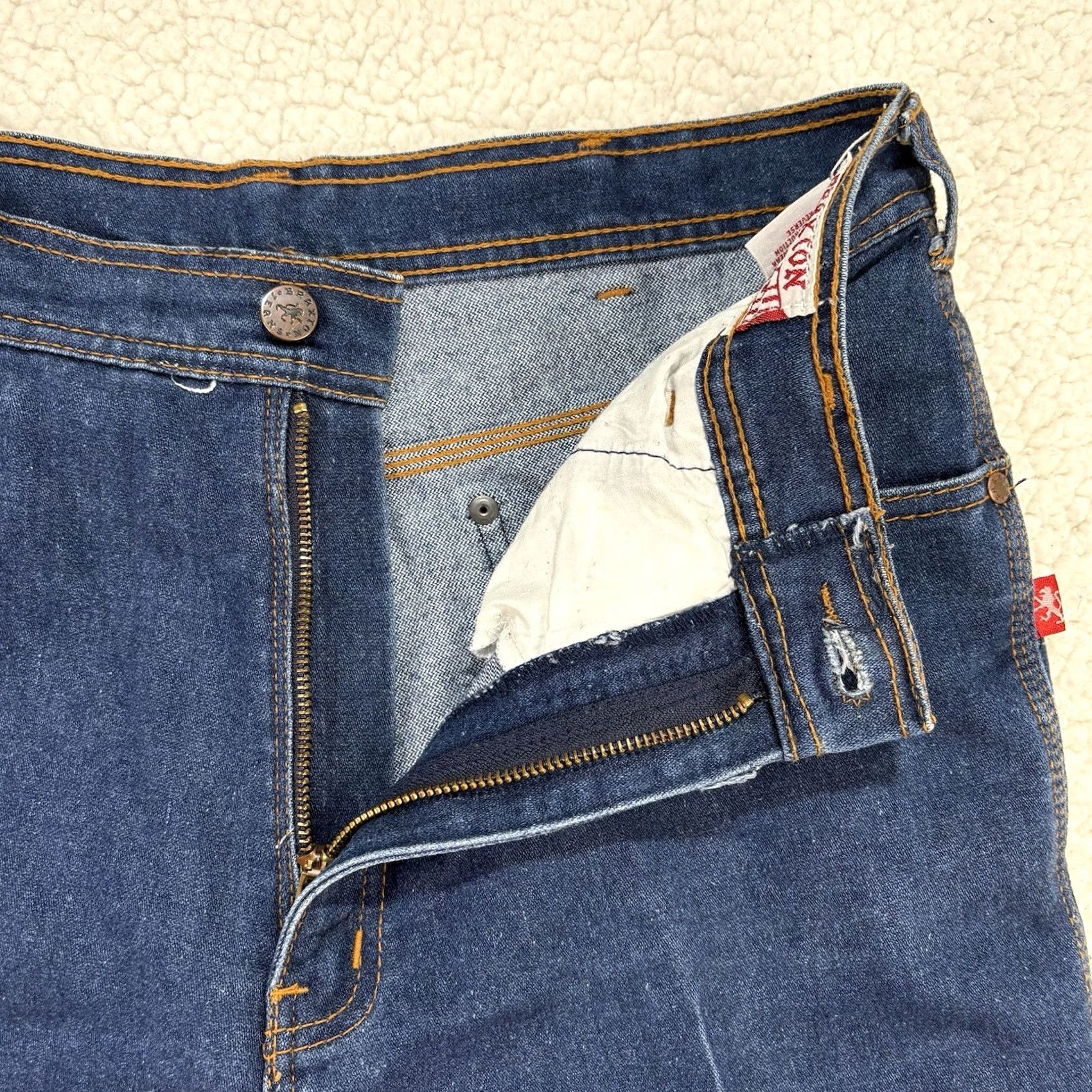 Vintage VINTAGE Braxton Denim Jeans Blue 70s 80s Mens Embroidered 33 x 27 Inseam 27 Waist 33 Look Hippy Size US 33 - 5 Thumbnail