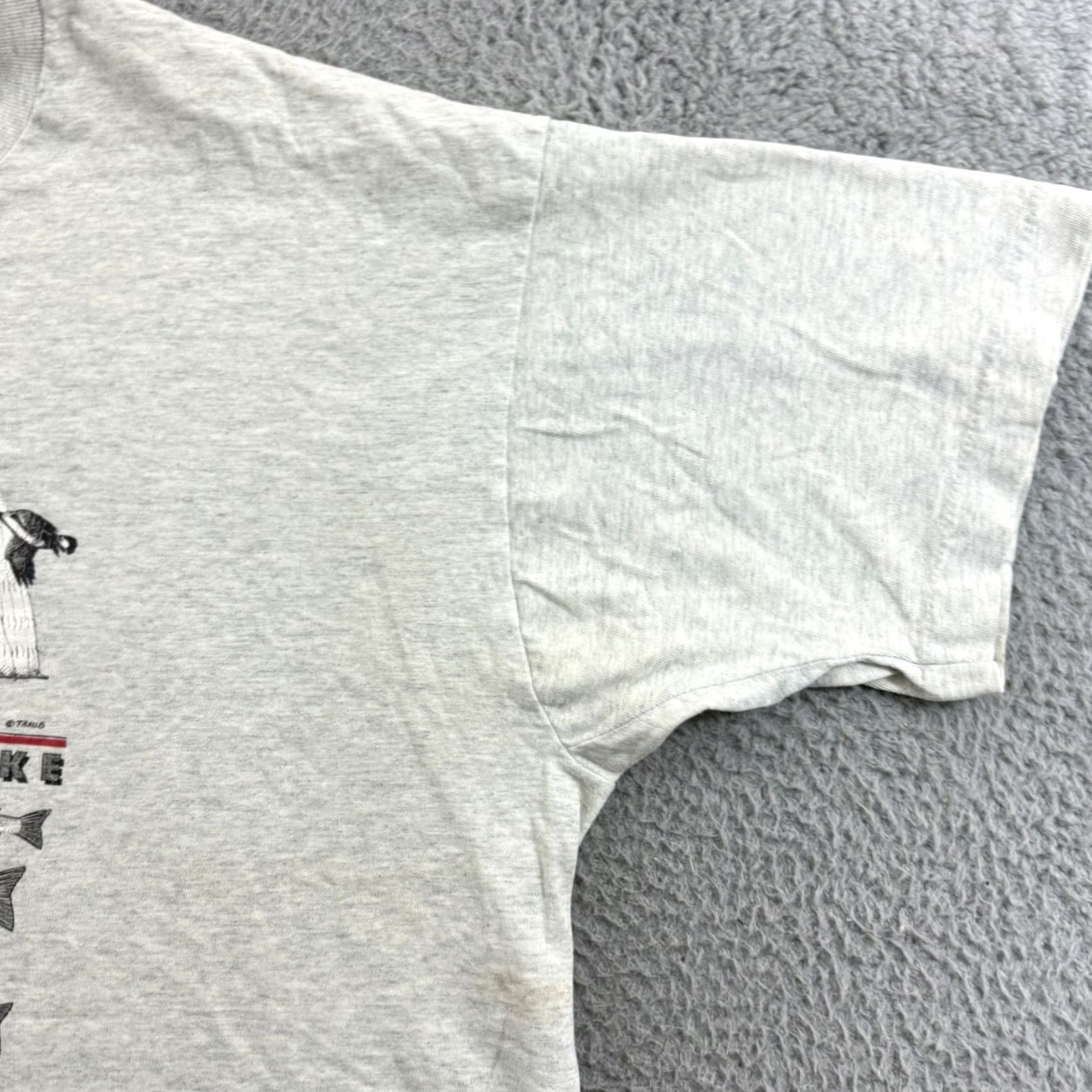 Fruit Of The Loom VINTAGE Chesapeake Bay Shirt Mens 2XL Gray Fishing Outdoor USA 90s Short Sleeve Size US XXL / EU 58 / 5 - 5 Thumbnail