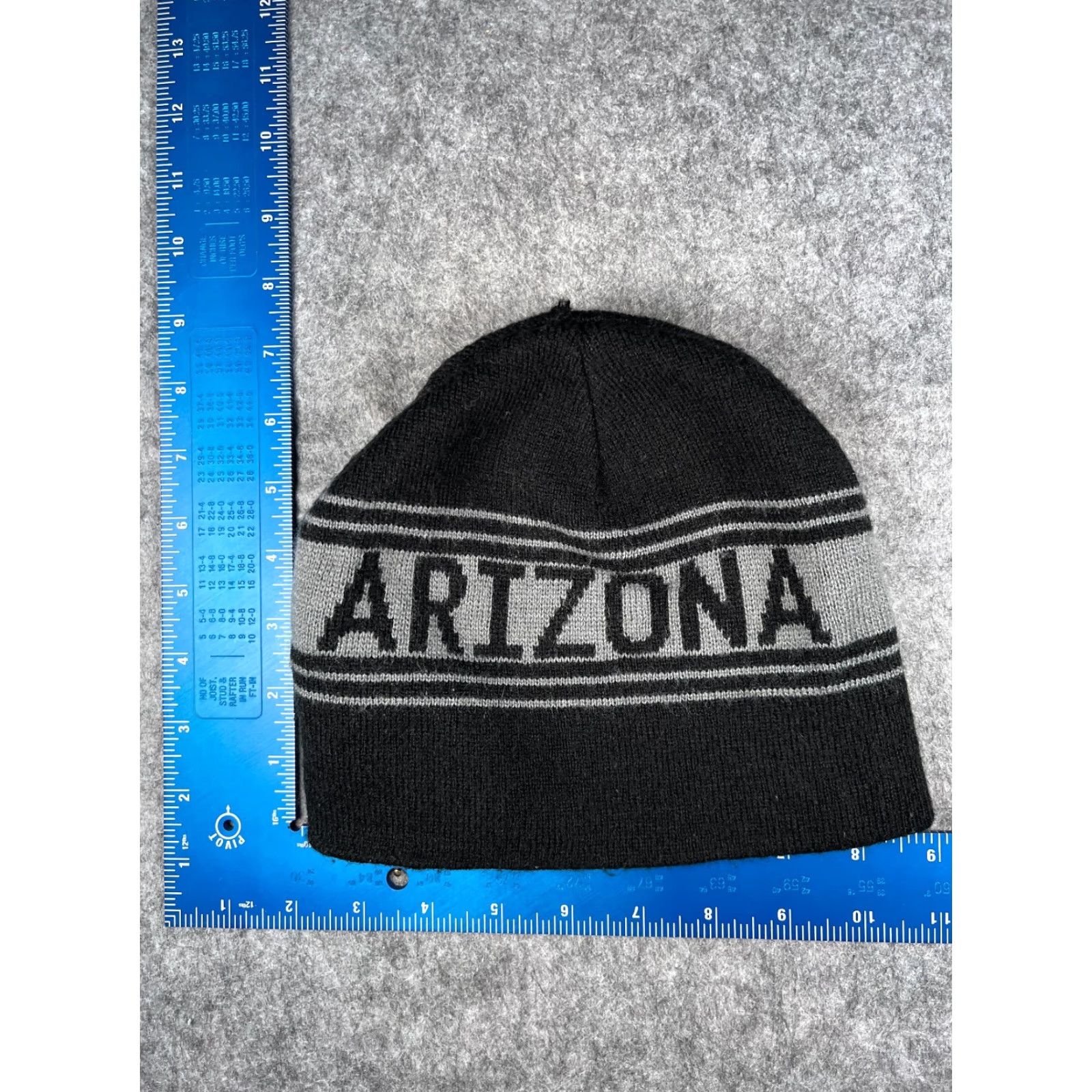 Vintage American Crown Arizona Beanie Adult One Size Black Gray Knit 100% Acrylic Mens Size ONE SIZE - 3 Thumbnail