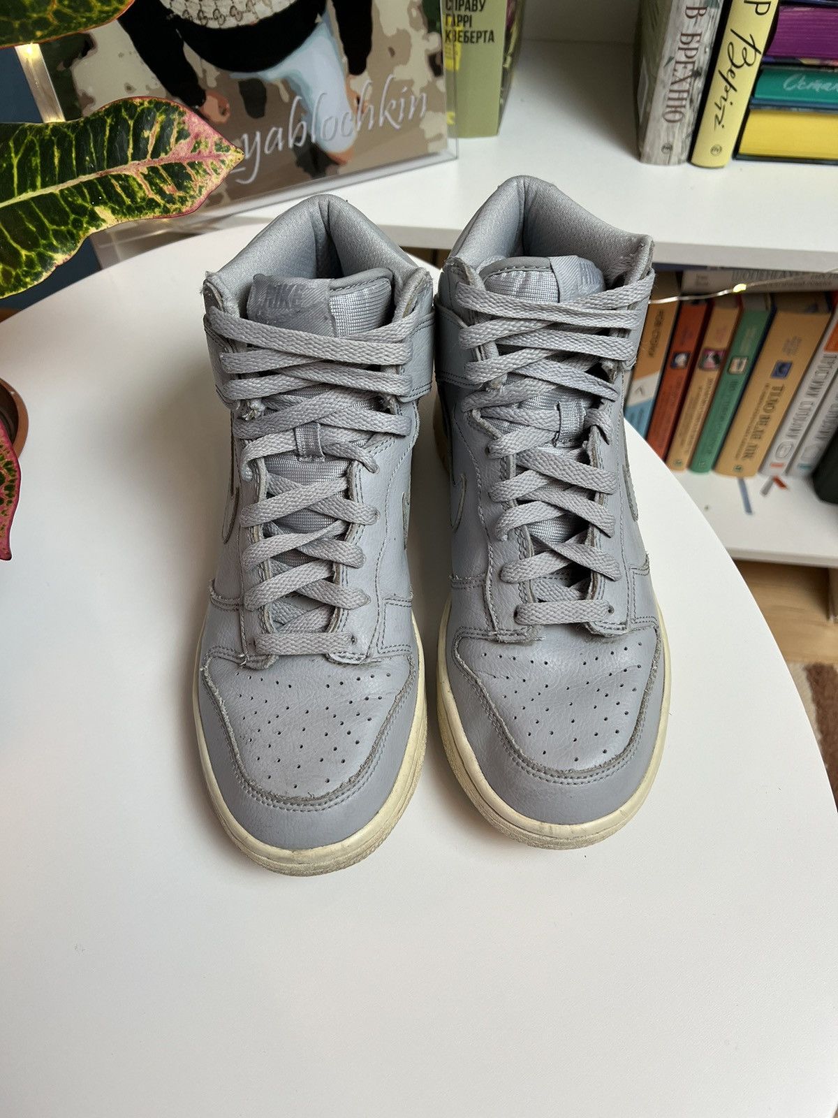 Vintage Nike dunk wolf gray leather hi-top Size US 6.5 / IT 36.5 - 2 Thumbnail