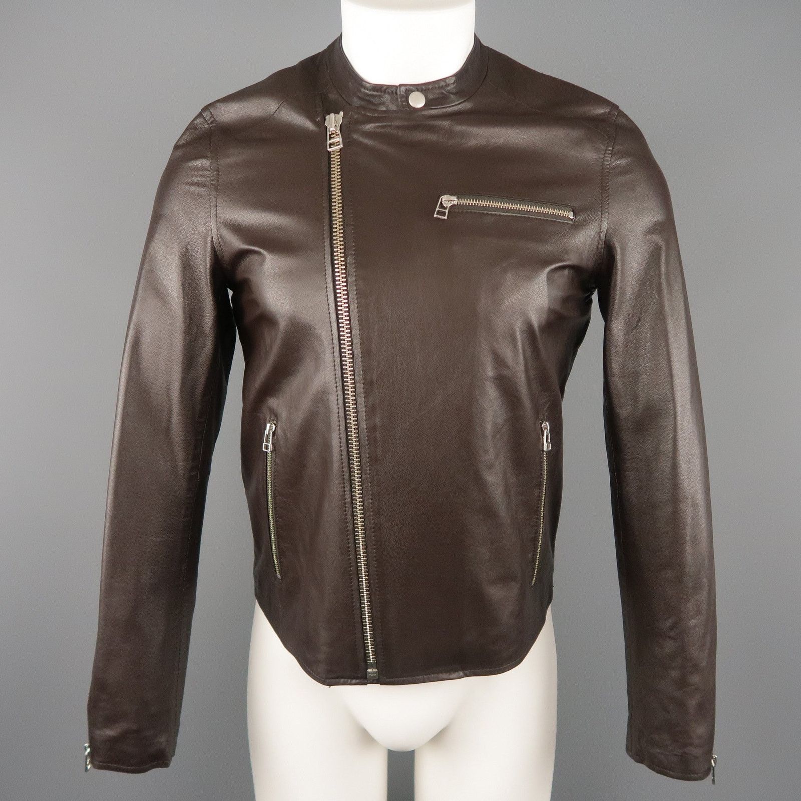 Shipley & Halmos SHIPLEY and HALMOS S Brown Leather Biker Jacket Size US S / EU 44-46 / 1 - 1 Thumbnail
